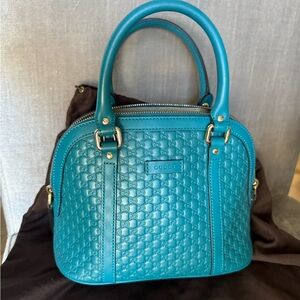 Gucci Teal Leather Women's Bag. Crossbody or top handle or shoulder
